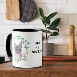 Liefde van mijn Siamese kat Wreath Coffee Mok