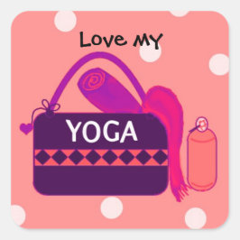 Liefde van mijn Yoga Vierkante Sticker