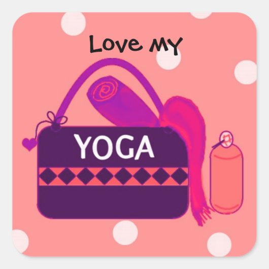 Liefde van mijn Yoga Vierkante Sticker (Voorkant)