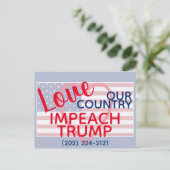 Liefde van ons land Impeach Trump Congres Briefkaart (Staand voorkant)