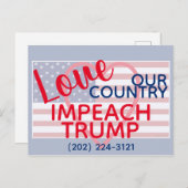 Liefde van ons land Impeach Trump Congres Briefkaart (Voorkant / Achterkant)
