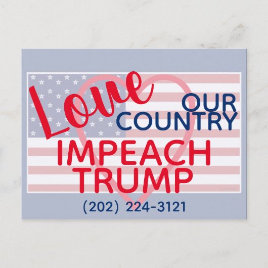 Liefde van ons land Impeach Trump Congres Briefkaart (Voorkant)