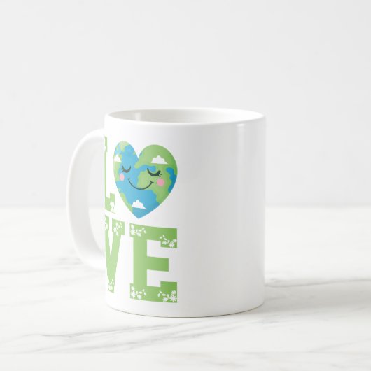 Liefde van onze planeet moeder Aarde dag Koffiemok (Voorkant links)