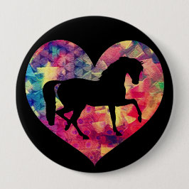 Liefde van paarden ronde button 4,0 cm