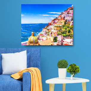 Liefde Van Positano Italië Ingepakt Canvas Afdruk