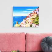 Liefde van Positano Italy wrapped Canvas Afdruk (Insitu (Woonkamer))