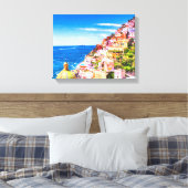 Liefde van Positano Italy wrapped Canvas Afdruk (Insitu (Slaapkamer))