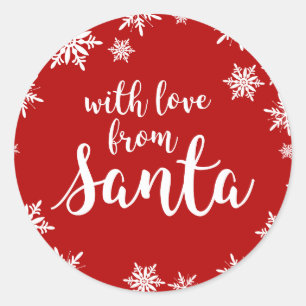 Liefde van Santa rood kerstcadeau sticker