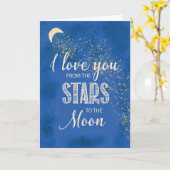 Liefde van sterren naar maan Night Sky Glitter-loo Kaart (Gele Bloem)