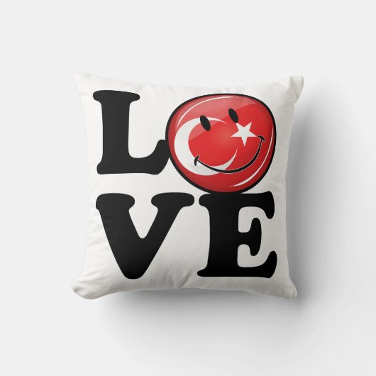 Liefde van Turkije glimlachende vlag Kussen (Voorkant)