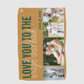 Liefde van u naar Rough en Back 4 Foto Green Gold Golfhanddoek (Voorkant)