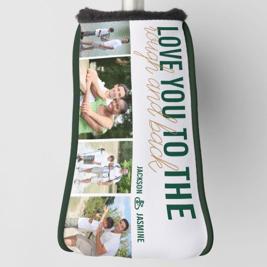 Liefde van u naar Rough en Back 4 Foto Green Gold Golfheadcover (Draai 90)