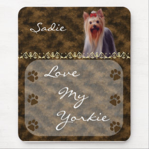 Liefde van Yorkie Yorkshire Terrier Mousepad-brown Muismat