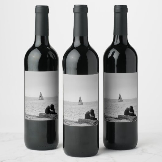 Liefde van zee wijn etiket (Flessen)