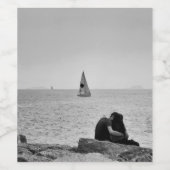 Liefde van zee wijn etiket (Enkel label)