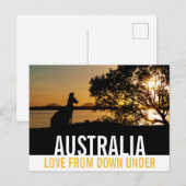 Liefde vanuit Australië Kangoeroe Zonsondergang Briefkaart (Voorkant / Achterkant)