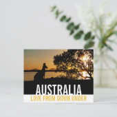 Liefde vanuit Australië Kangoeroe Zonsondergang Briefkaart (Staand voorkant)