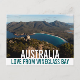 Liefde vanuit Australië Tasmanië Wineglass Bay Briefkaart