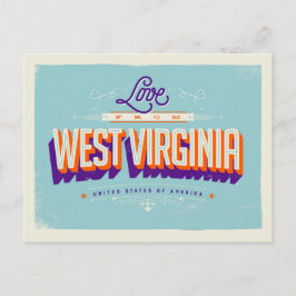 LIEFDE vanuit West Virginia ansichtkaart Briefkaart