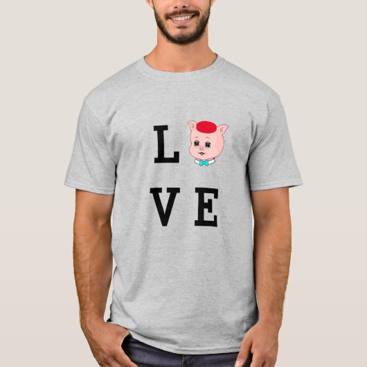 Liefde Varken Cartoon T-shirt (Voorkant)