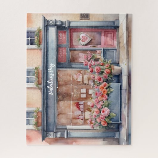 Liefde Venster Valentijnsdag Legpuzzel (Verticaal)