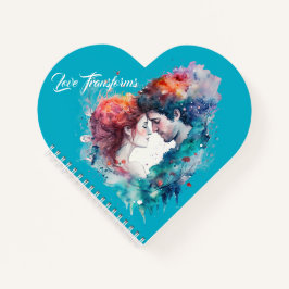 Liefde verandert hartvormig notitieboek