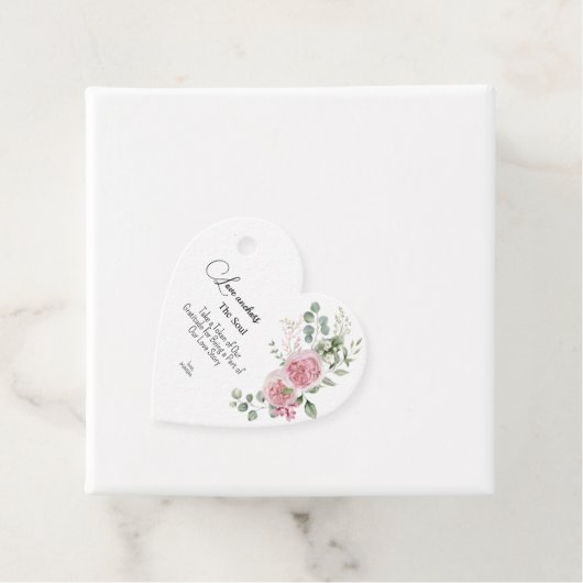 Liefde verankert de ziel Pioenrozen Bruiloft Favor Bedankjes Labels (In situ)