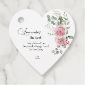 Liefde verankert de ziel Pioenrozen Bruiloft Favor Bedankjes Labels (Voorkant)