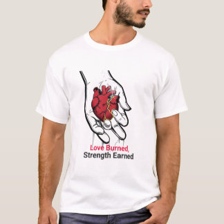 Liefde Verbrande Kracht Verdiende Inspirerend Hart T-shirt