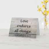 Liefde verdraagt alle dingen in de Schrift Kaart (Gele Bloem)