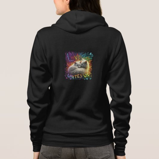 "Liefde verenigt ons" Full-Zip Hoodie. Hoodie (Achterkant)