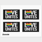 Liefde verenigt rechthoekige sticker (Vel)