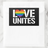 Liefde verenigt rechthoekige sticker (Tas)