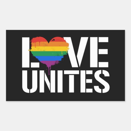 Liefde verenigt rechthoekige sticker (Voorkant)