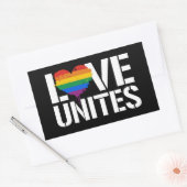 Liefde verenigt rechthoekige sticker (Envelop)