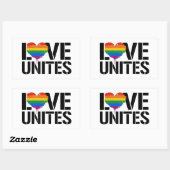 Liefde verenigt rechthoekige sticker (Vel)