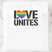 Liefde verenigt rechthoekige sticker (Tas)