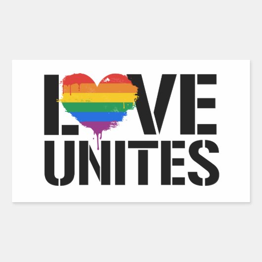 Liefde verenigt rechthoekige sticker (Voorkant)