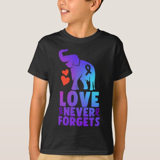 Liefde vergeet nooit Alzheimer Elephant 1 T-shirt (Voorkant)