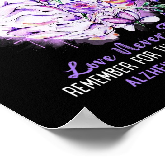 Liefde vergeet nooit de bewustwording van Alzheime Poster (Hoek)