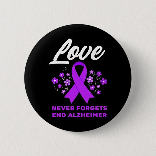 Liefde vergeet nooit einde Alzheimer Ronde Button 5,7 Cm (Voorkant)