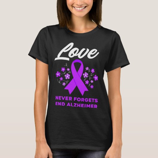 Liefde vergeet nooit einde Alzheimer T-shirt (Voorkant)