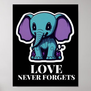 Liefde vergeet nooit olifant voor meisjes Alzheime Poster