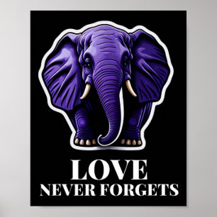 Liefde vergeet nooit olifant voor vrouw Alzheimer Poster