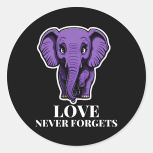 Liefde vergeet nooit olifant voor vrouw Alzheimer Ronde Sticker