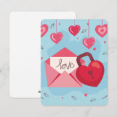 Liefde vergrendeld feestdagenkaart (Voorkant / Achterkant)