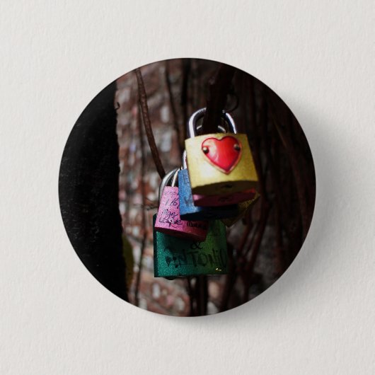 Liefde vergrendeld ronde button 5,7 cm (Voorkant)