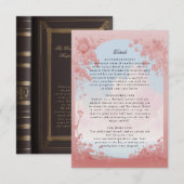 Liefde verhaal boek cover bruiloft details kaart (Voorkant / Achterkant)