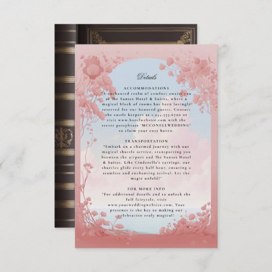 Liefde verhaal boek cover bruiloft details kaart (Voorkant / Achterkant)