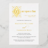 Liefde verhaal eens op een tijd weduwschap goud folie uitnodiging (Voorkant)